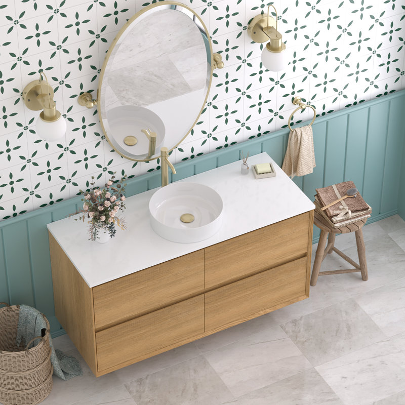Meuble-lavabo flottant moderne simple 48 po Newark