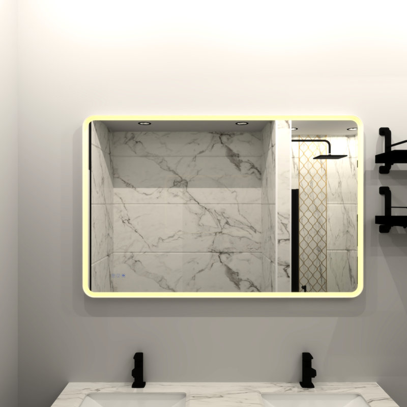Miroir de salle de bain à DEL 60 po x 36 po - Brouillard, mémoire et empreinte digitale rectangulaire, 36 po x 60 po