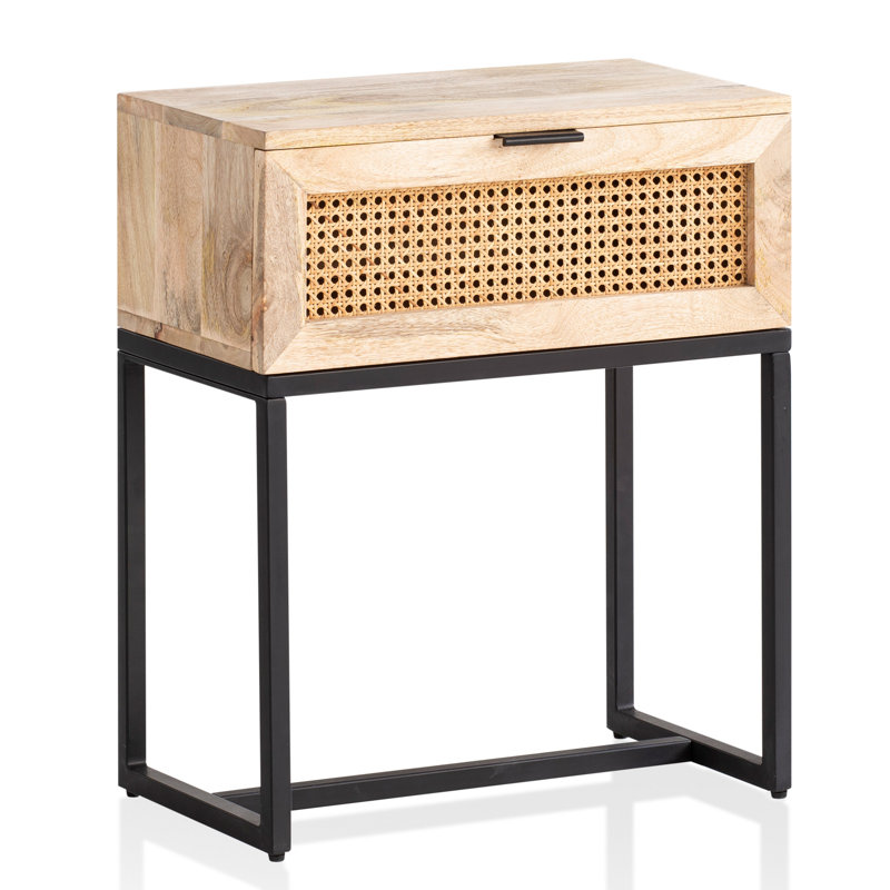 Alidiya 50cm W Metal Bedside Table