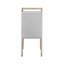 Ensemble de salle à manger 5 pièces de style contemporain avec table rectangulaire en pierre de marbre blanche à dossier plein et chaises rembourrées beige et gris-969831523