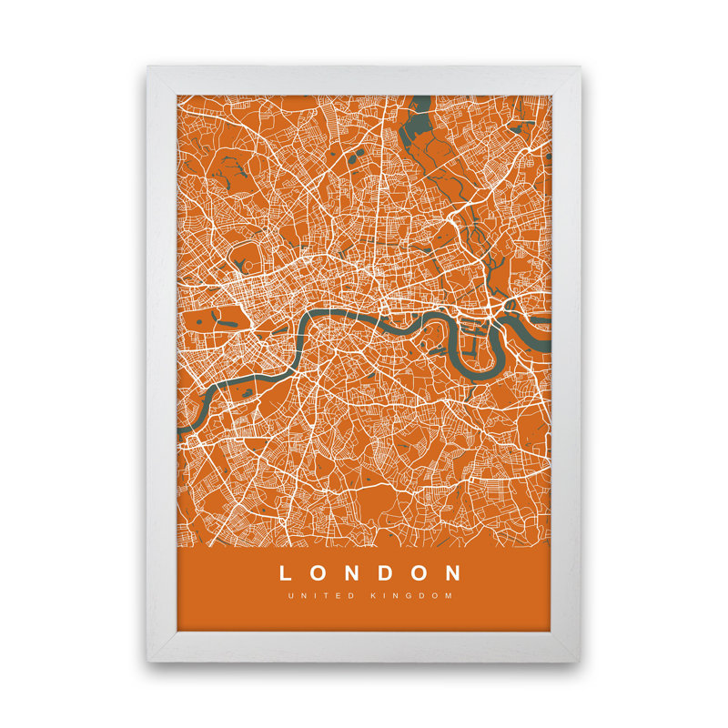 London I - Print, 88cm H x 64cm W x 3cm D, White Paper