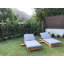 Jess Teak Single Chaise Lounger White Cushions