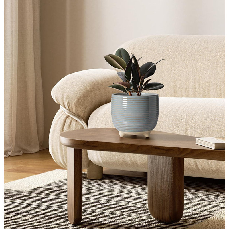 Ceramic Pot Planter, Light Blue