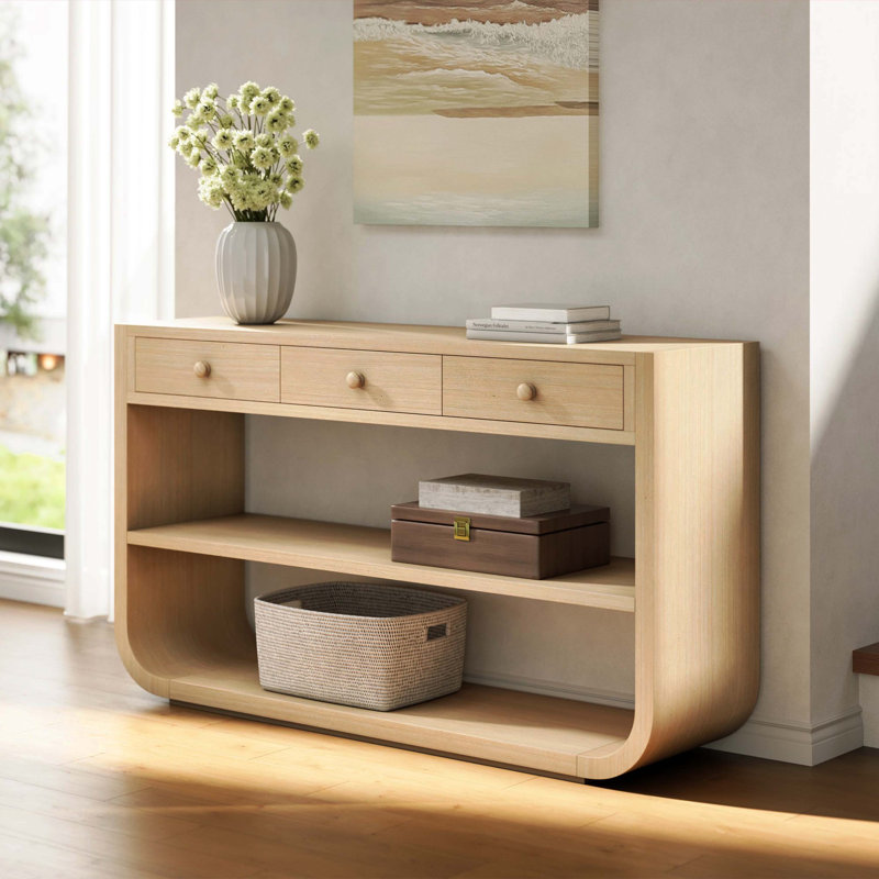Console en bois massif Elora, Naturel