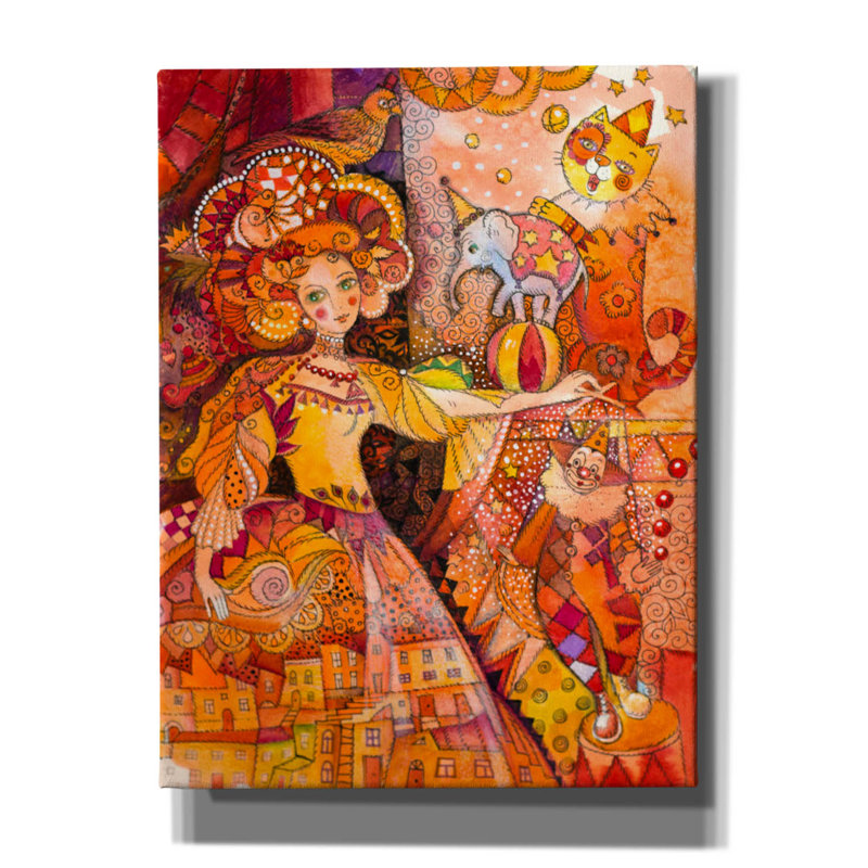 «Circus 1» par Oxana Zaika, art mural sur toile, H 16 po x l 12 po x P 0,75 po