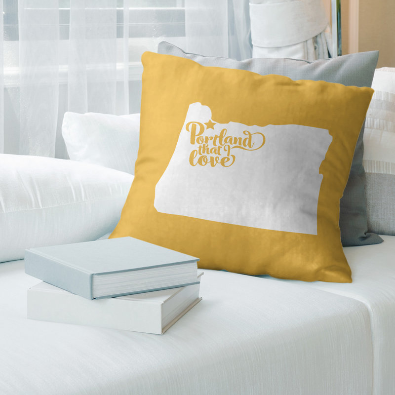 Coussin de suède, Portland, 16 po x 1 po, Jaune
