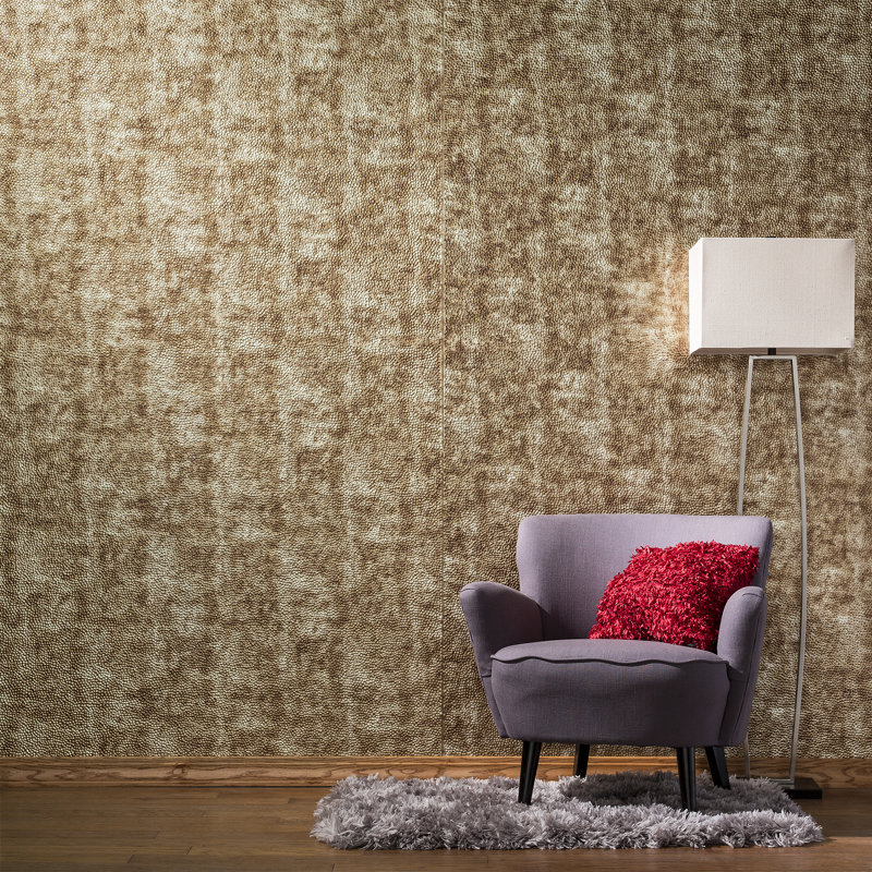 Panneau mural décoratif en vinyle martelé 4 pi x 8 pi FASÄDE, Bronze Bermudes