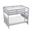 Lit superposé double sur double avec structure en bois robuste et garde-corps