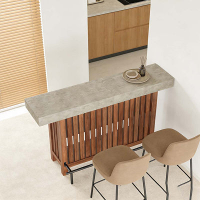 Table de bar Modern Home avec tablettes à 2 niveaux et repose-pieds
