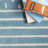 Clarita Striped Wool Baby Blue Area Rug-1831939660