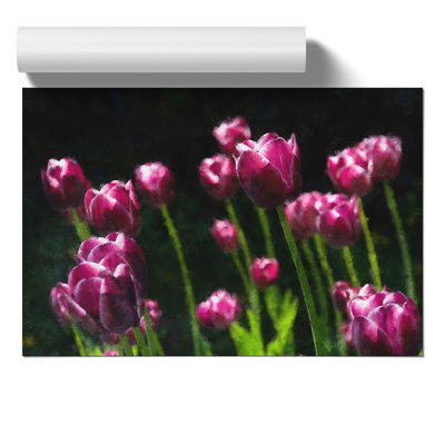 Pink Tulip Flowers - No Frame Print