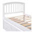 Lit plateforme simple blanc avec 6 tiroirs de rangement, cadre de lit pour enfant en bois massif avec tête et pied de lit-1587845793