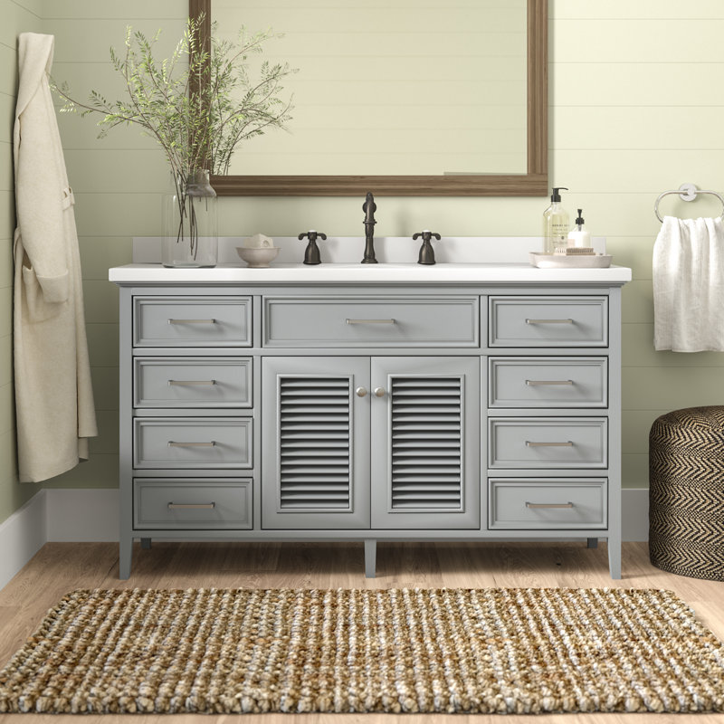 Hamil 61'' Single Bathroom Vanity with Top, Gray