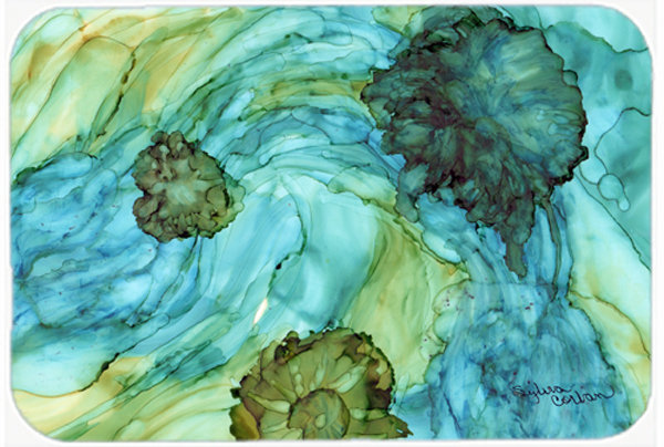 Planche à découper en verre fleurs abstraites caroline