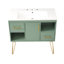 Ensemble de meuble-lavabo 36 po avec lavabo en résine, armoire de salle de bain simple autoportante moderne avec 2 tiroirs et 2 compartiments de rangement, meuble de rangement pour salle de bain, ensemble de meuble-lavabo avec cadre en bois massif, vert