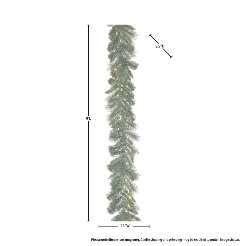 108'' in. Lighted Faux Pine Garland
