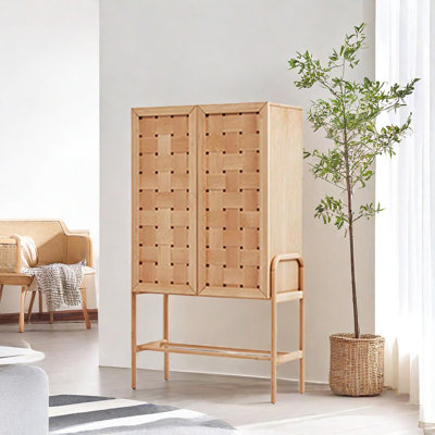 Armoire d'appoint en bois tissé