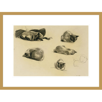 Étude de chat par Edward Hopper - Impression giclée sur cadre
