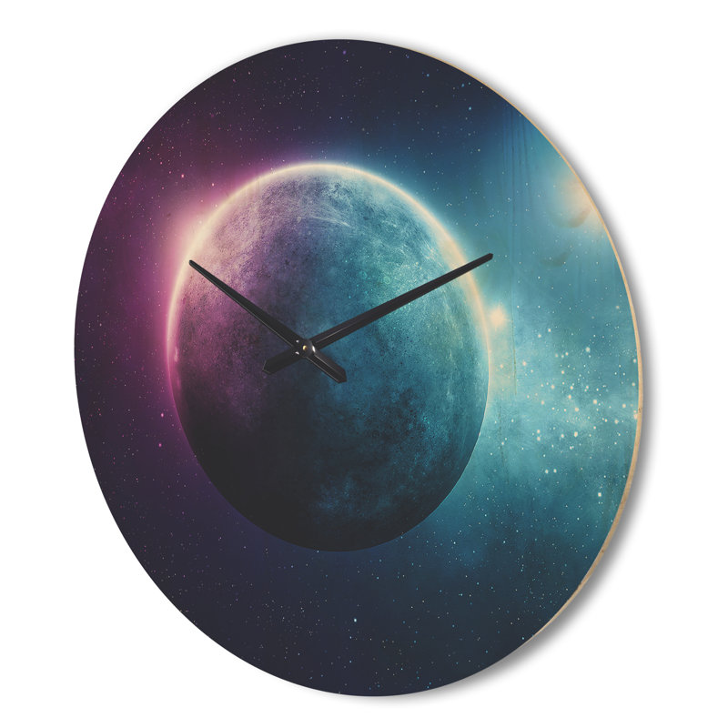 Horloge murale moderne en bois profond, Grand