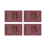 Pheasant Feathers Vegan Leather Rectangle Pebble Placemat