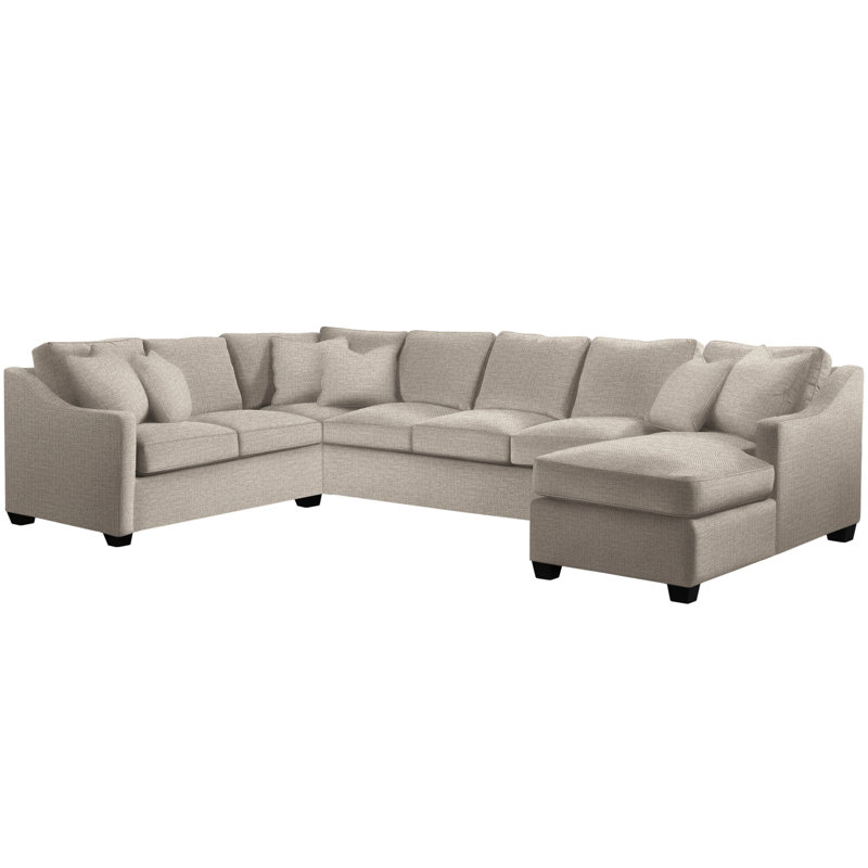 Oliver Sectional, Right Hand Facing, Beige Performance Fabric; 0851-73, Black