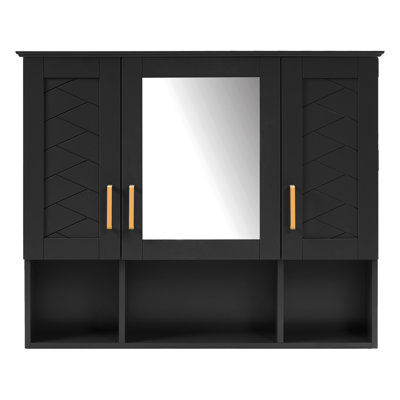 2-In-1 Wall Mounted Medicine Cabinet With Adjustable Shelves & Soft Close Doors, High-Define Mirror With Storage For Bathroom Vanity