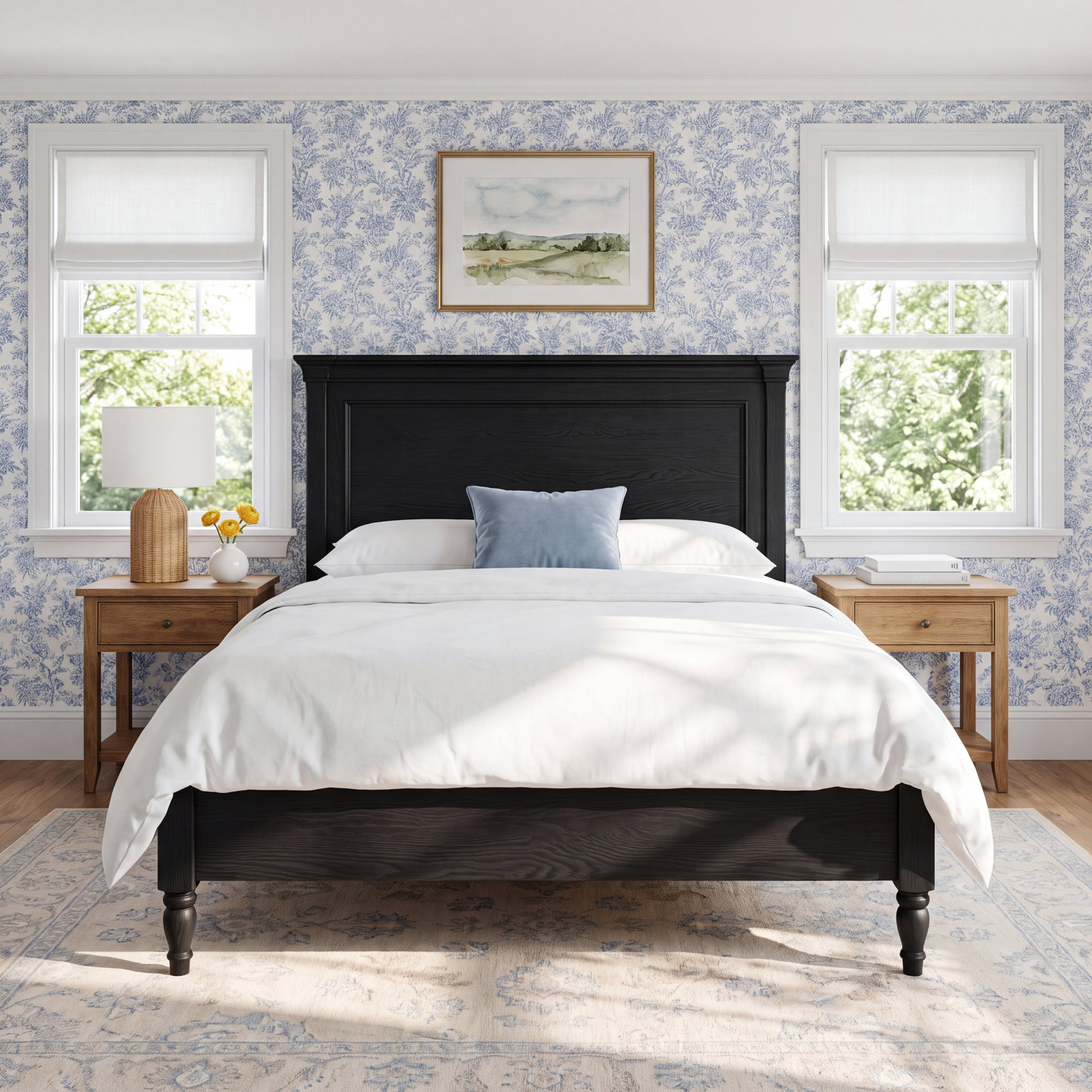 Susie Solid Wood Bed, King, Toasted Oak