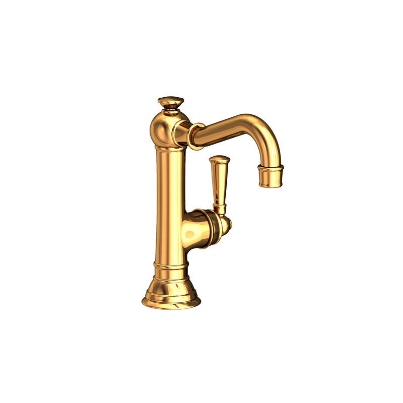 Jacobean Single Hole Bathroom Faucet with Drain Assembly, Polished Gold