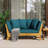 Expandable Daybed with Cushions,Outdoor Couch Acacia Wood Patio Couch with Adjustable Armrests,Outdoor Convertible Sofa with Removable Cushions&Pillows for Patio-1966523342-1966523346