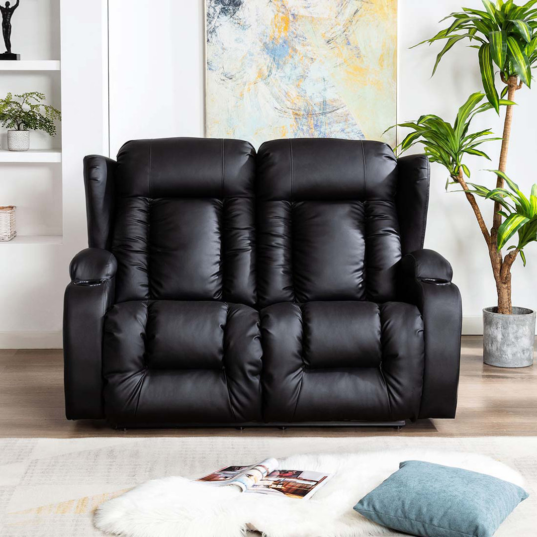 Deneishia 2 Seater Linen Reclining Sofa