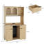 Bar maison 86,6 po en bois naturel clair avec huche de rangement