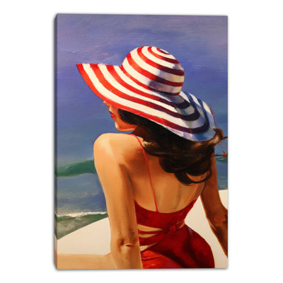 Toile rayée rayée sur toile Beach Glow