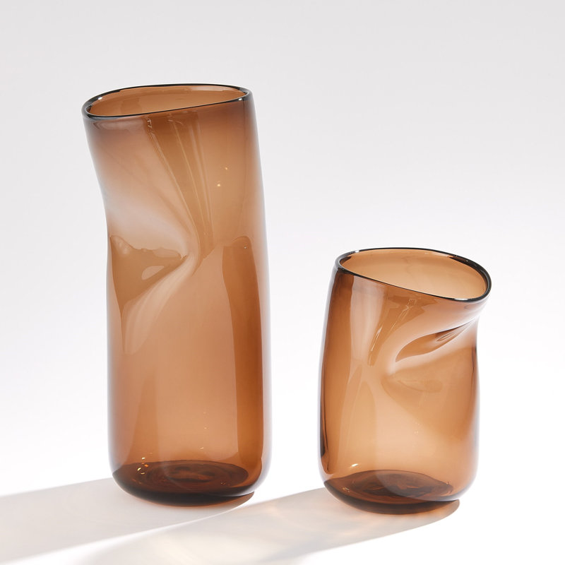 Contour Vase, Tobacco, 15" H x 7.25" W x 6.75" D