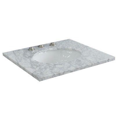 Ovate 25'' Granite Single Bathroom Vanity Top with Sink