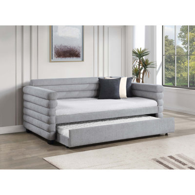 Lit de jour simple moderne avec couchette cachée et traversin sculpté