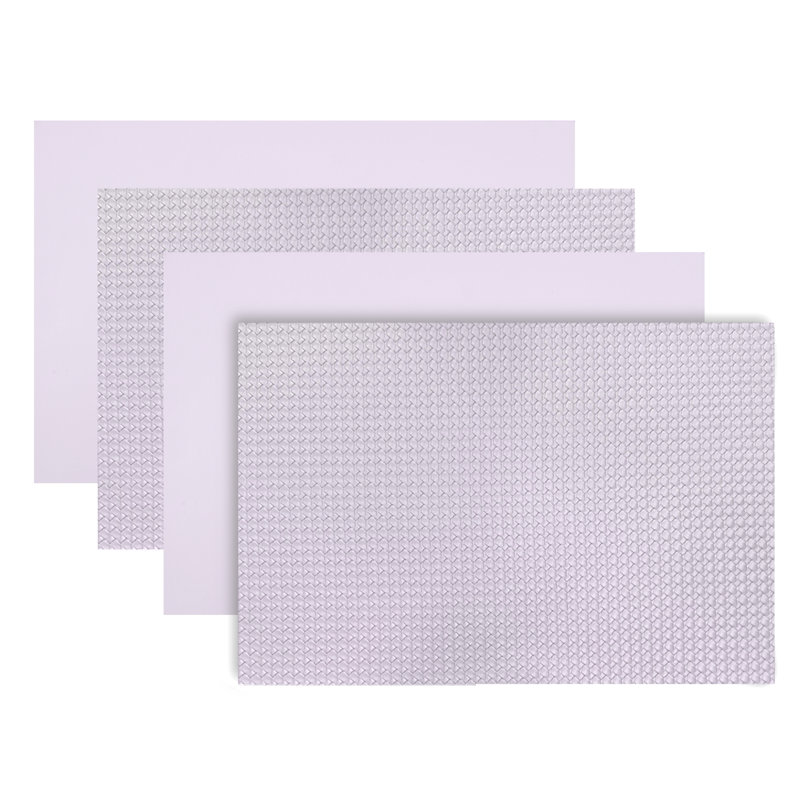  Ensemble de napperons rectangulaires réversibles en similicuir 12 po x 18 po Montclair, Lilac