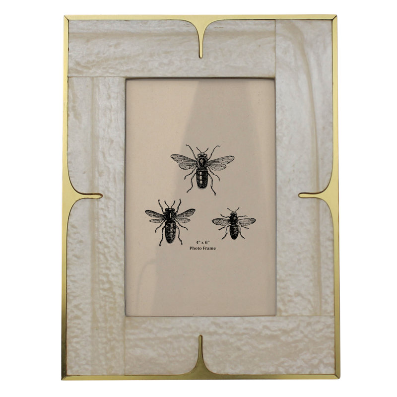 Picture Frame, MOP Resin & Brass - 4x6, Pearl