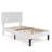 White Twin Size Velvet Upholstered Platform Bed Frame With Diamond Tufted Headboard-852658007-805318852