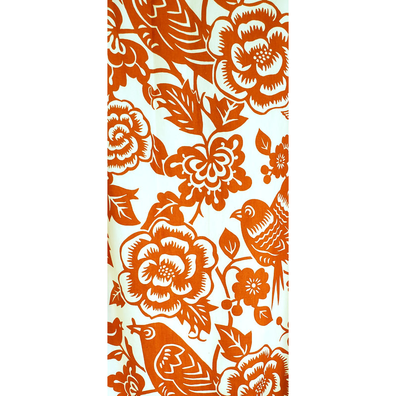 Panneau de rideau obscurcissant 100% coton LoveBirdPanel, L 63 po