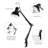 31.5" Multi-Jointed Desk Lamp With Metal Clip, Rotary Switch On Lampshade, Adjustable Swing Arm
