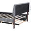Lit plateforme gris avec lit gigogne simple TG, grand lit, gigogne à cadre fiable et lumières à DEL douces-235365618