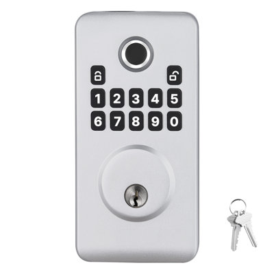 Fingerprint Door Lock, Electronic Biometric Deadbolt with Pioneering Easy-Grip Design, Auto Locking, One-Time Code, Anti-Peeking Password, Keyless Entry Door Lock for Home Use, Matte Black