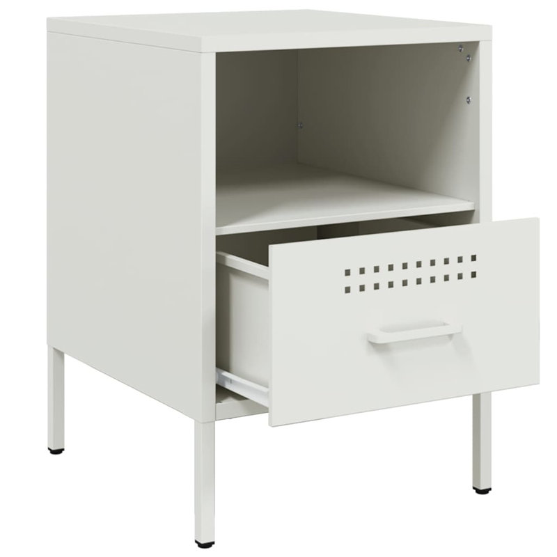Bedside Cabinet 36x39x50,5 cm Steel, White