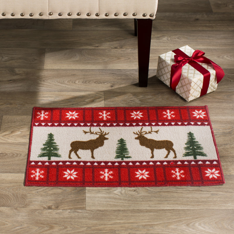 Tapis de zone rouge 1 pi 5 po x 2 pi 4 po renne