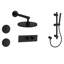 LineaBox Horizontal Round 3-Way Diverter Shower System with 8-Inch Rain Shower Head, Two Body Sprays and Hand Shower with Slide Bar, Valve Included-1933370437