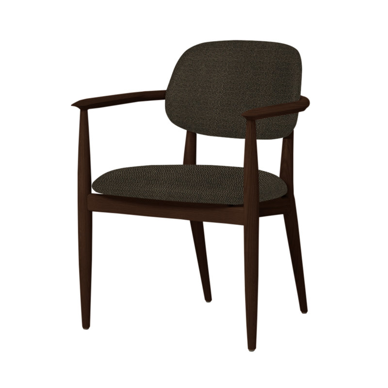 Slow Arm Chair, Dark Brown Oak, Newcastle Black New 65