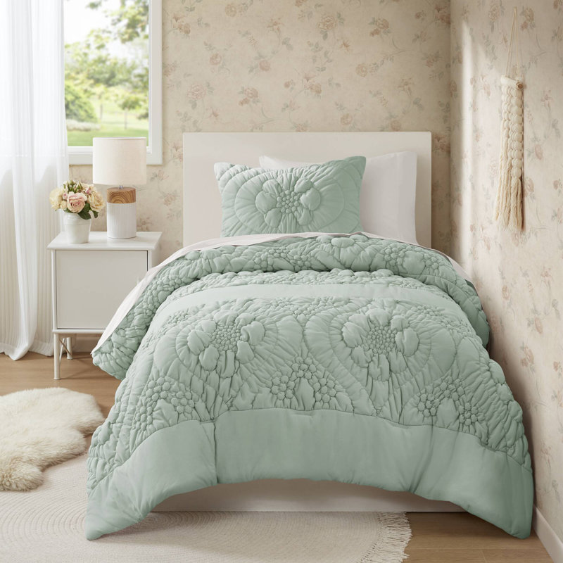 Ensembles de literie Cozy Sage, motif floral en polyester pour toutes les saisons