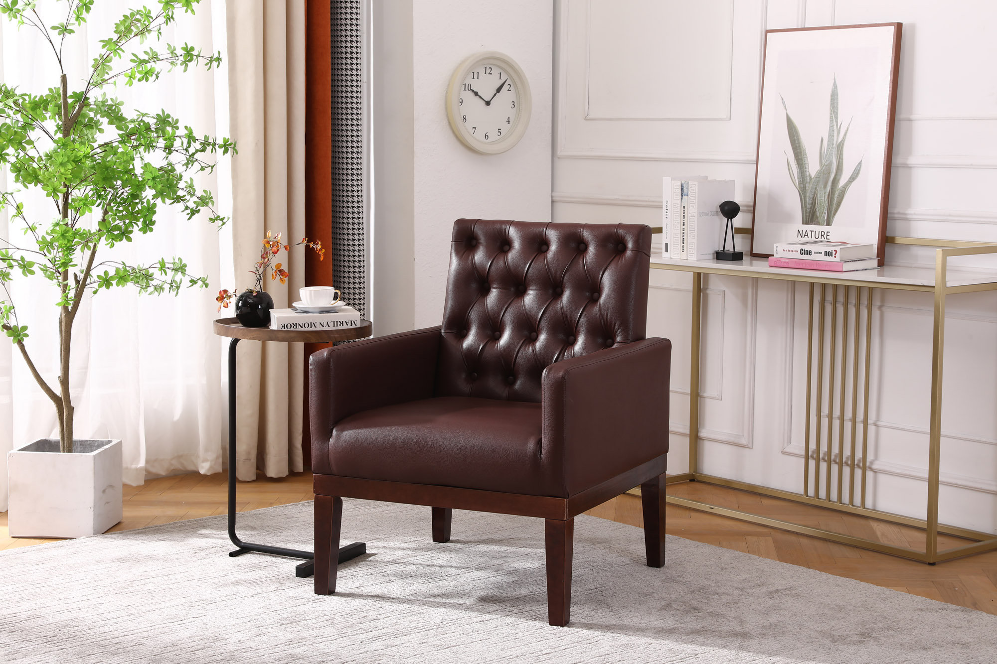 Ebern Designs Shanon Vegan Leather Club Chair | Wayfair