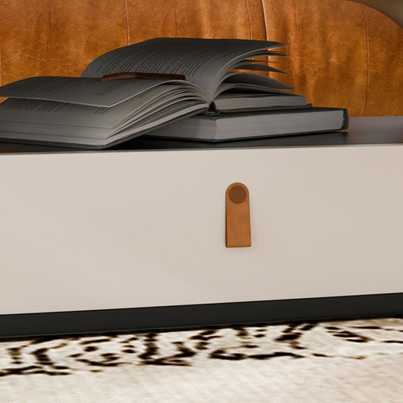 Cream wind light luxury modern simple coffee table, 16.92" H x 51.18" L x 27.55" W