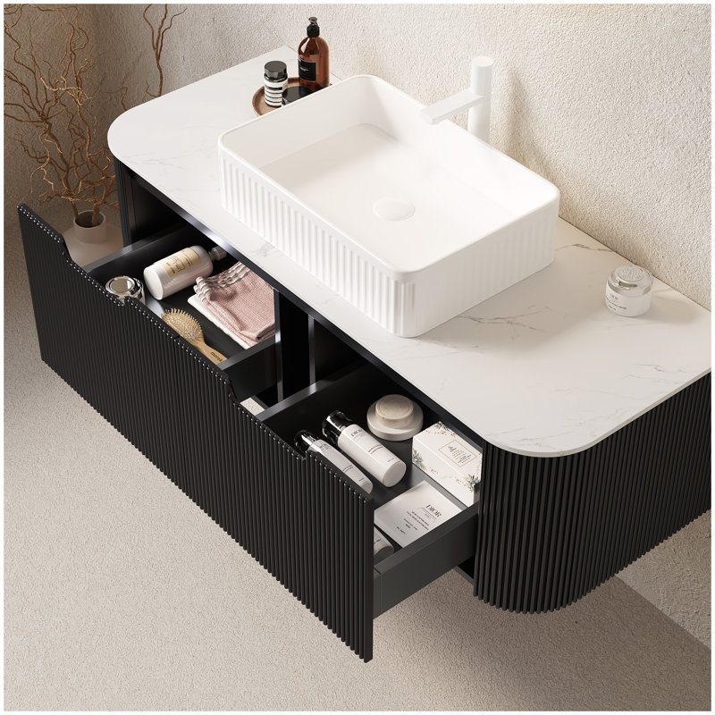Meuble-lavabo et lavabo de 48 po Dina, 48", Noir